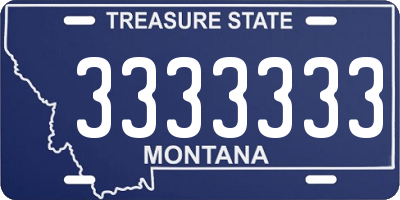 MT license plate 3333333