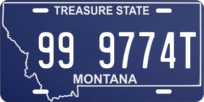 MT license plate 999774T
