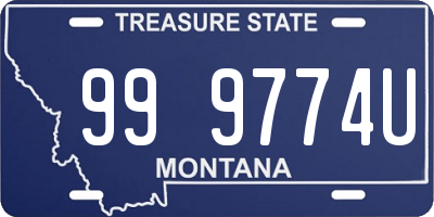 MT license plate 999774U