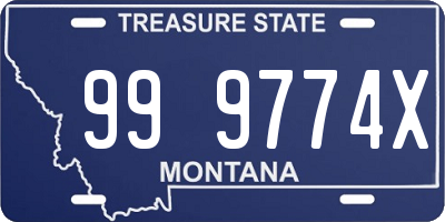 MT license plate 999774X