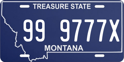 MT license plate 999777X