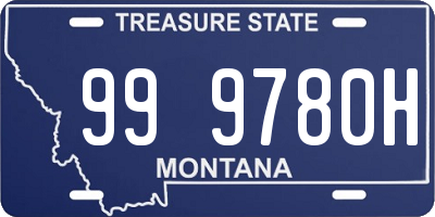 MT license plate 999780H