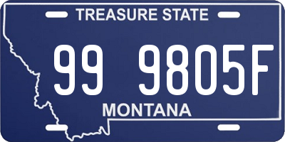 MT license plate 999805F