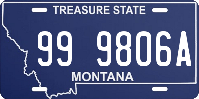 MT license plate 999806A