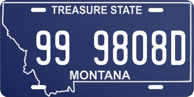 MT license plate 999808D
