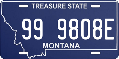MT license plate 999808E