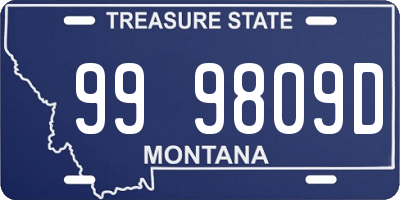 MT license plate 999809D