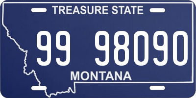 MT license plate 999809O