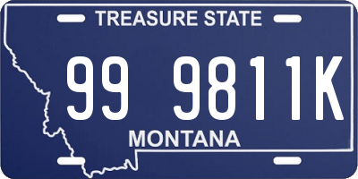 MT license plate 999811K