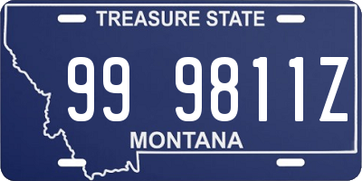MT license plate 999811Z