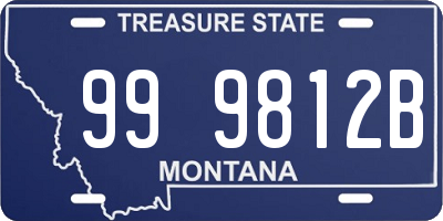 MT license plate 999812B