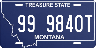 MT license plate 999840T