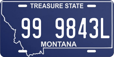 MT license plate 999843L