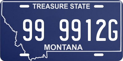 MT license plate 999912G