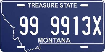 MT license plate 999913X