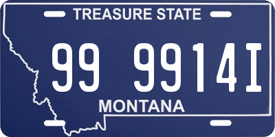 MT license plate 999914I