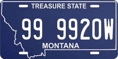 MT license plate 999920W