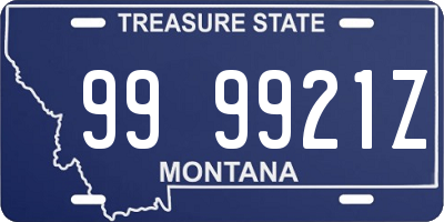 MT license plate 999921Z
