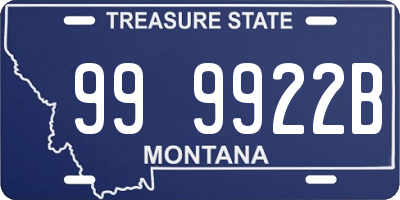 MT license plate 999922B