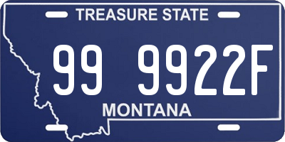 MT license plate 999922F