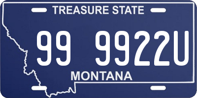 MT license plate 999922U