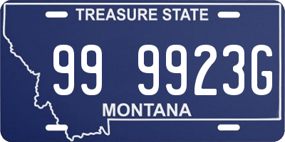 MT license plate 999923G