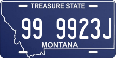 MT license plate 999923J
