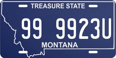 MT license plate 999923U