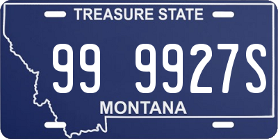 MT license plate 999927S