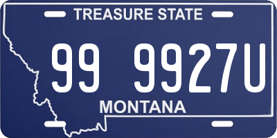 MT license plate 999927U