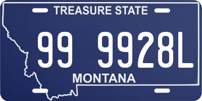 MT license plate 999928L