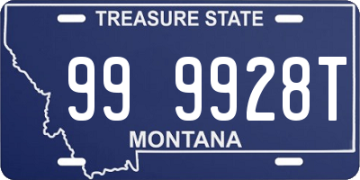 MT license plate 999928T