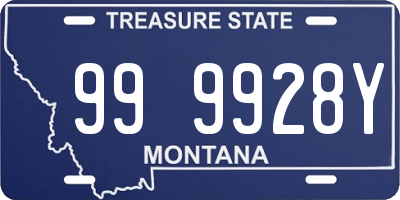 MT license plate 999928Y