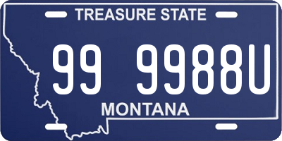 MT license plate 999988U