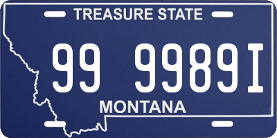 MT license plate 999989I