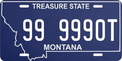 MT license plate 999990T