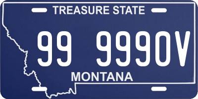 MT license plate 999990V
