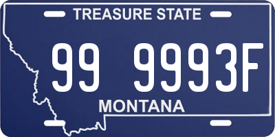 MT license plate 999993F