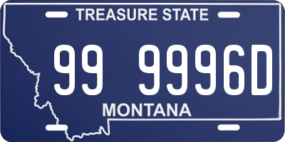MT license plate 999996D