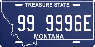 MT license plate 999996E