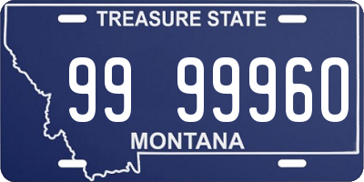 MT license plate 999996O