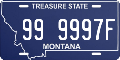 MT license plate 999997F