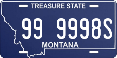 MT license plate 999998S