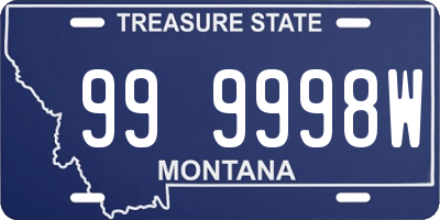MT license plate 999998W
