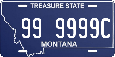 MT license plate 999999C