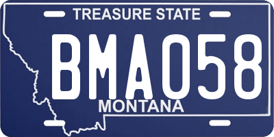 MT license plate BMA058