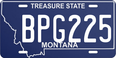 MT license plate BPG225