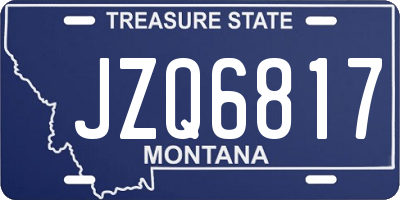 MT license plate JZQ6817