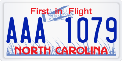 NC license plate AAA1079