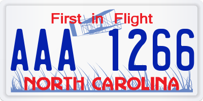 NC license plate AAA1266